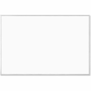 U Brands Magnetic Dry-Erase Board - 72" (6 ft) Width x 48" (4 ft) Height - White Painted Steel Surface - Silver Aluminum Frame - Rectangle - Horizontal/Vertical Product Image 