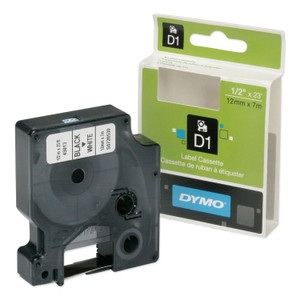 AbilityOne - Tape, Label, Black on White, 1/2" x 24' - (7510-01-657-6746) (7510016576746) Product Image 