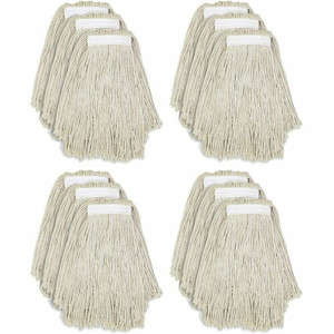 Genuine Joe Narrow Band Mophead - Cotton, Fiber, Yarn - (GJOZ20COT) Product Image 