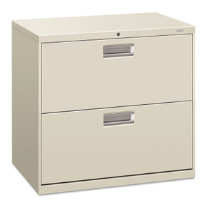 HON Brigade 600 Series Lateral File, 2 Legal/Letter-Size File Drawers, Light Gray, 30" x 18" x 28" (HON672LQ) View Product Image