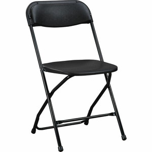 Lorell Injection-molded Folding Chairs - X-Style Base - Black - Plastic Product Image 