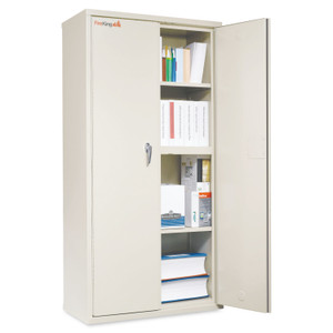 FireKing Storage Cabinet, 36w x 19.25d x 72h, UL Listed 350 Degree, Parchment Product Image 