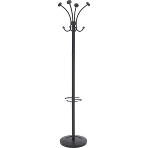 Alba Four Double Peg Coat Stand - 8 Pegs - for Coat, Clothes - Black Product Image 