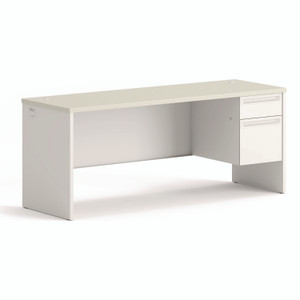 HON 38000 Series Single Pedestal Credenza, Right, 72w x 24d x 29.5h, Silver/Gray Product Image 
