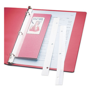 C-Line Self-Adhesive Attaching Strips, 3-Hole Punched, 1 x 11, Clear, 200/Box Product Image 