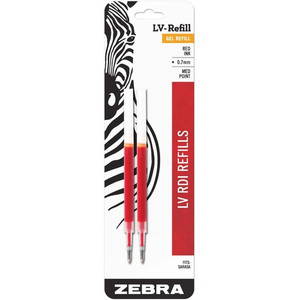 Zebra 870 Medium Point Gel Ink Pen Refills - Medium Point - Red Ink - 2 / Pack - (ZEB87032) Product Image 