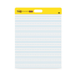 Post-it Easel Pads Super Sticky Self-Stick Wall Pad, Manuscript Format (Primary 3" Rule), 20 x 23, White, 20 Sheets, 2/Pack View Product Image