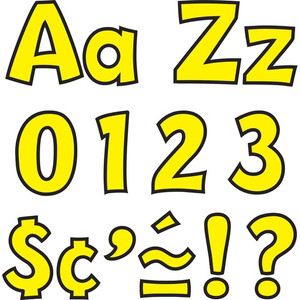 Trend Playful Uppercase/Lowercase Ready Letters - 4" Height x 9" Length - Yellow Product Image 