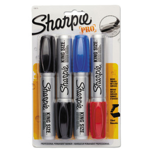 Sharpie King Size Permanent Marker, Broad Chisel Tip, Assorted Colors, 4/Set Product Image 