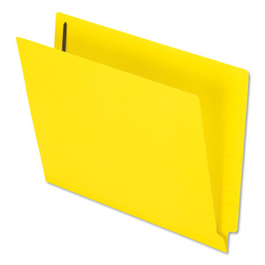 Pendaflex Colored Reinforced End Tab Fastener Folders, 0.75" Expansion, 2 Fasteners, Letter Size, Yellow Exterior, 50/Box Product Image 
