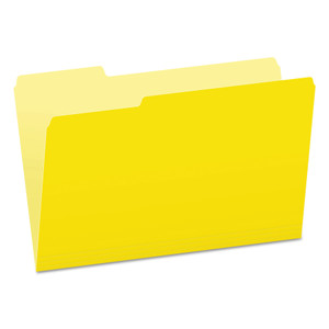 Pendaflex Colored File Folders, 1/3-Cut Tabs: Assorted, Legal Size, Yellow/Light Yellow, 100/Box Product Image 