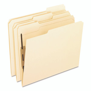 Pendaflex Manila Fastener Folders with Bonded Lesspace Fasteners, 1 Fastener, Letter Size, Manila Exterior, 50/Box Product Image 