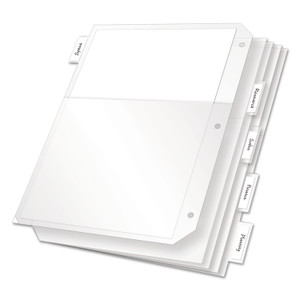 Cardinal Poly Ring Binder Pockets, 8.5 x 11, Clear, 5/Pack Product Image 