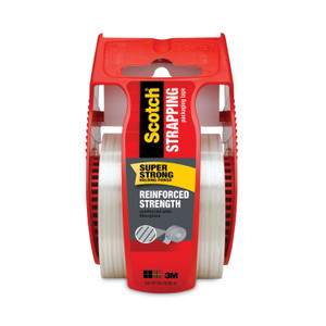 Scotch Reinforced Strength Shipping and Strapping Tape in Dispenser, 1.5" Core, 1.88" x 10 yds, Clear Product Image 