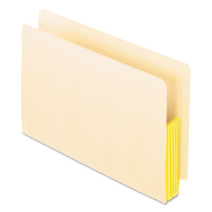 Pendaflex Manila Drop Front Shelf File Pockets with Rip-Proof-Tape Gusset Top, 5.25" Expansion, Legal Size, Manila, 10/Box Product Image 