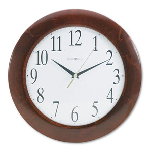 Howard Miller Corporate Wall Clock, 12.75" Overall Diameter, Cherry Case, 1 AA (sold separately) Product Image 