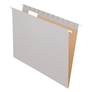 Pendaflex Colored Hanging Folders, Letter Size, 1/5-Cut Tabs, Gray, 25/Box Product Image 