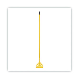 Boardwalk Quick Change Side-Latch Plastic Mop Head Handle, 60" Aluminum Handle, Yellow Product Image 