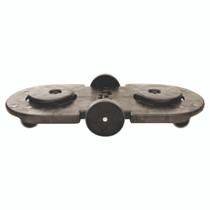 Rubbermaid Commercial BRUTE Tandem Dolly, Two-Container, 300 lb Capacity, 20.25w x 45d x 8h, Black Product Image 