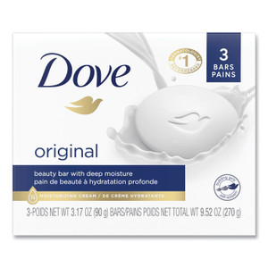 Dove White Beauty Bar, Light Scent, 3.17 oz, 3/Pack Product Image 