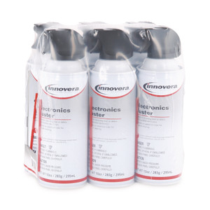 Innovera Compressed Air Duster Cleaner, 10 oz Can, 6/Pack Product Image 
