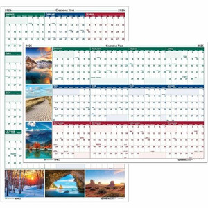 House of Doolittle Earthscapes Scenic Wipe-off Wall Planner - Julian Dates - Yearly - 1 Year - January 2026 to December 2026 - 32" x 48" Sheet Size Product Image 
