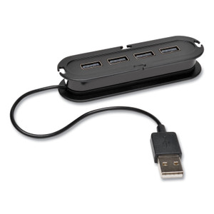 Tripp Lite by Eaton USB 2.0 Ultra-Mini Compact Hub with Power Adapter, 4 Ports, Black Product Image 