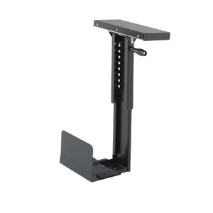Safco Ergo-Comfort Fixed-Mount Under Desk CPU Holder, Supports 60 lb, 7w x 9.5d x 14h, Black Product Image 