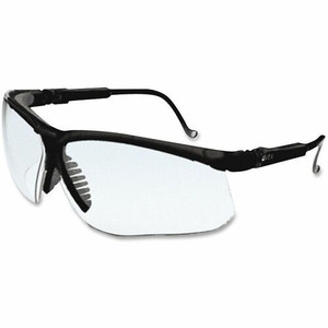 Uvex Safety Wraparound Safety Eyewear - Black, Clear - Flexible, Wraparound Lens, Scratch Resistant, Comfortable, Adjustable Temple - 1 Each - (UVXS3200) Product Image 