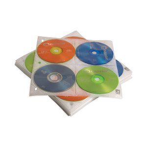 Case Logic Two-Sided CD Storage Sleeves for Ring Binder, 8 Disc Capacity, Clear, 25 Sleeves Product Image 