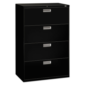 HON Brigade 600 Series Lateral File, 4 Legal/Letter-Size File Drawers, Black, 36" x 18" x 52.5" (HON684LP) View Product Image