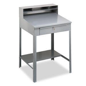 Tennsco Open Steel Shop Desk, 34.5" x 29" x 53.75", Medium Gray Product Image 