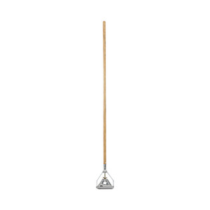 Boardwalk Quick Change Metal Head Wooden Mop Handle, Junior, 0.88" dia x 54", Natural Product Image 