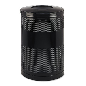 Rubbermaid Commercial Classics Perforated Open Top Receptacle, 51 gal, Steel, Black Product Image 