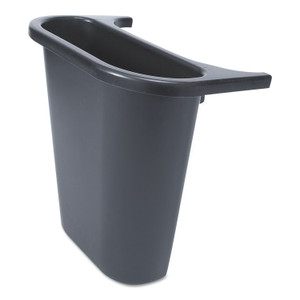 Rubbermaid Commercial Saddle Basket Recycling Bin, Plastic, Black Product Image 