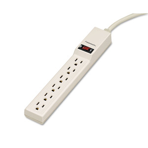 Fellowes Power Strip, 6 Outlets, 4 ft Cord, Platinum Product Image 