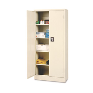 Alera Space Saver Storage Cabinet, Four Shelves, 30w x 15d x 66h, Putty Product Image 