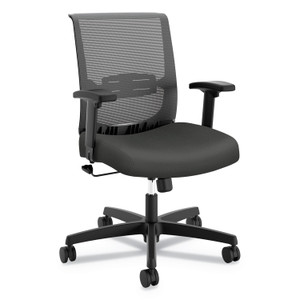 HON Convergence Mid-Back Task Chair, Swivel-Tilt, Supports Up to 275 lb, 16.5" to 21" Seat Height, Iron Ore Seat, Black Back/Base (HONCMZ1ACU19) View Product Image