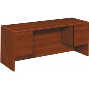 HON 10700 H10743 Pedestal Credenza - 29.5" Height x 72" Width x 24" Depth - 4 x Box, File Drawer(s) - Double Pedestal - Waterfall Edge - Finish: Cognac - (HON10743CO) Product Image 