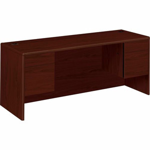 HON 10700 H10743 Pedestal Credenza - 29.5" Height x 72" Width x 24" Depth - 4 x Box, File Drawer(s) - Double Pedestal - Waterfall Edge - Finish: Mahogany Product Image 