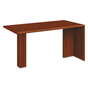 HON 10700 Series Peninsula with End Panel, Wood Support Column, 60w x 30d x 29.5h, Cognac Product Image 