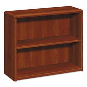 HON 10700 Series Wood Bookcase, Two-Shelf, 36w x 13.13d x 29.63h, Cognac Product Image 