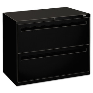 HON Brigade 700 Series Lateral File, 2 Legal/Letter-Size File Drawers, Black, 36" x 18" x 28" Product Image 