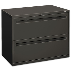HON Brigade 700 Series Lateral File, 2 Legal/Letter-Size File Drawers, Charcoal, 36" x 18" x 28" Product Image 