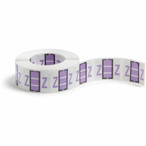 Smead BCCR Bar-Style Color-Coded Labels - Z - x 1 1/4" Width x 1" Length - Lavender - Laminated Product Image 