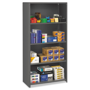 Closed Commercial Steel Shelving, Five-Shelf, 36w x 18d x 75h, Medium Gray (TNNESPC1836MGY) Product Image 