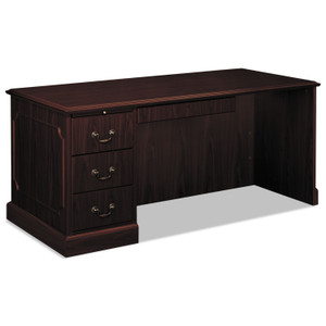 HON 94000 Series "L" Workstation Desk for Return on Right, 66" x 30" x 29.5", Mahogany Product Image 