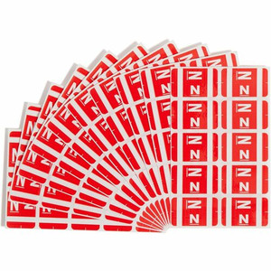 Smead AlphaZ ACCS Color-Coded Labels - N - x 1" Width x 1 5/8" Length - Red - Laminated - 10 / Sheet Product Image 