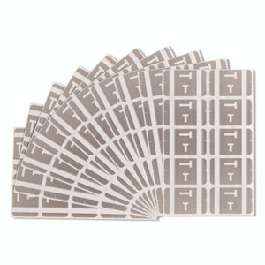 Smead AlphaZ ACCS Color-Coded Labels - T - x 1" Width x 1 5/8" Length - Gray - Laminated - 10 / Sheet Product Image 