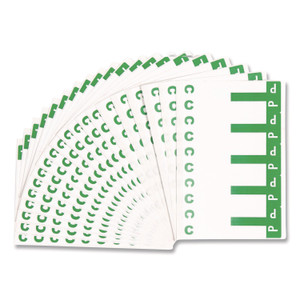 Smead AlphaZ Color-Coded First Letter Combo Alpha Labels, C/P, 1.16 x 3.63, Dark Green/White, 5/Sheet, 20 Sheets/Pack Product Image 